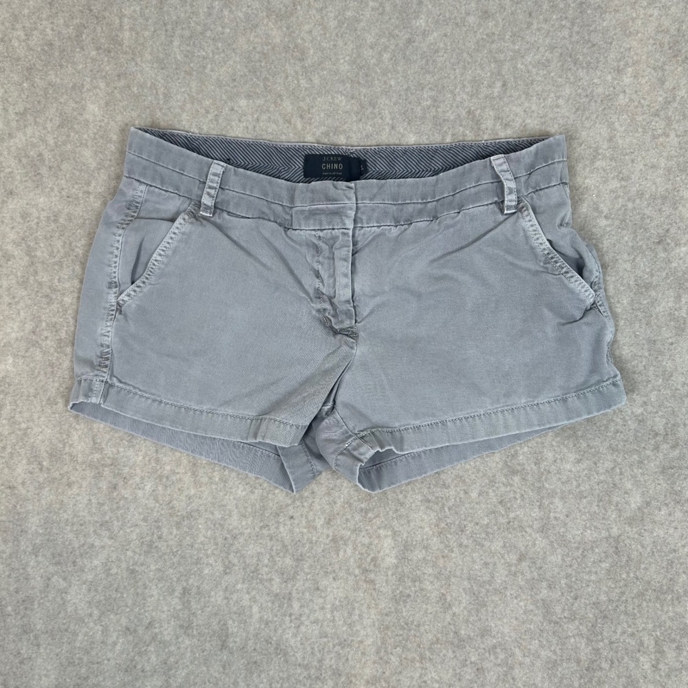 J.Crew Chino Shorts Womens 10 Gray 100% Cotton Low Rise Casual 3 Inch Inseam